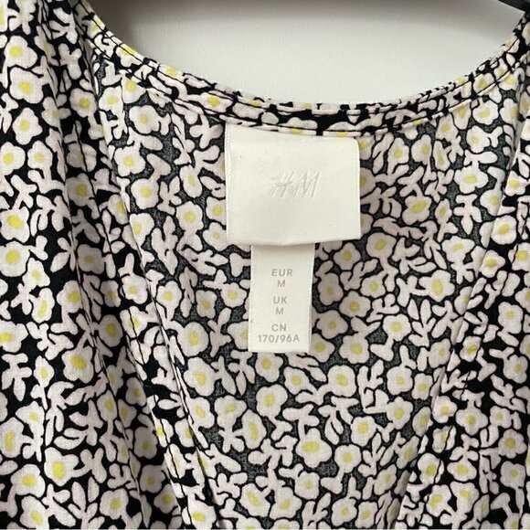 H&M Floral Puff Sleeve Dress with Ruffles, Sz M - Picture 12 of 15